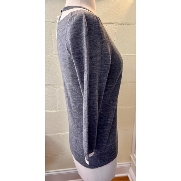 NWT J. Crew Womens XS Gray Trompe L'oeil Merino Wool Tippi Knit Sweater Pullover - Picture 5 of 8